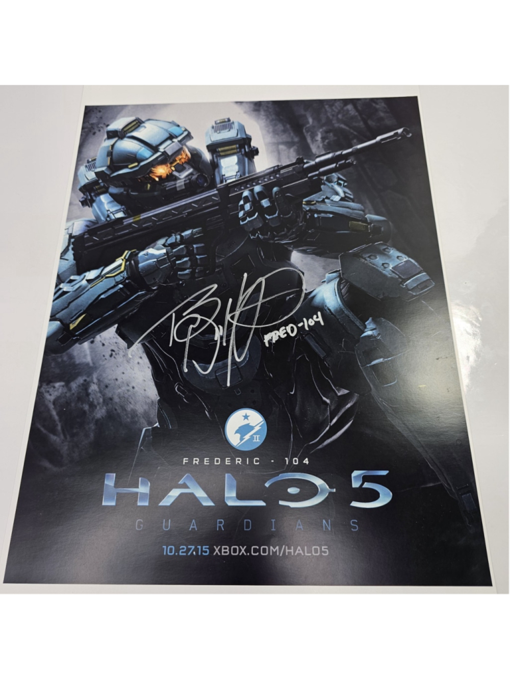 Signed Travis Willingham Halo 5 Guardians Frederic-104 Poster Print Xbox...